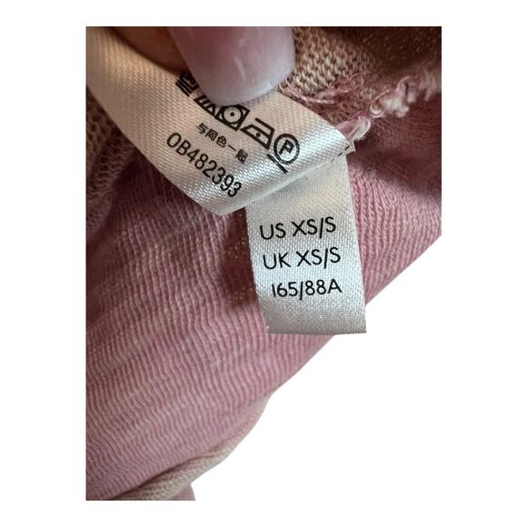 FP Beach Free People Pink Shawl Collar Boho Bohemian Blouse Shirt Top XS - Picture 4 of 5